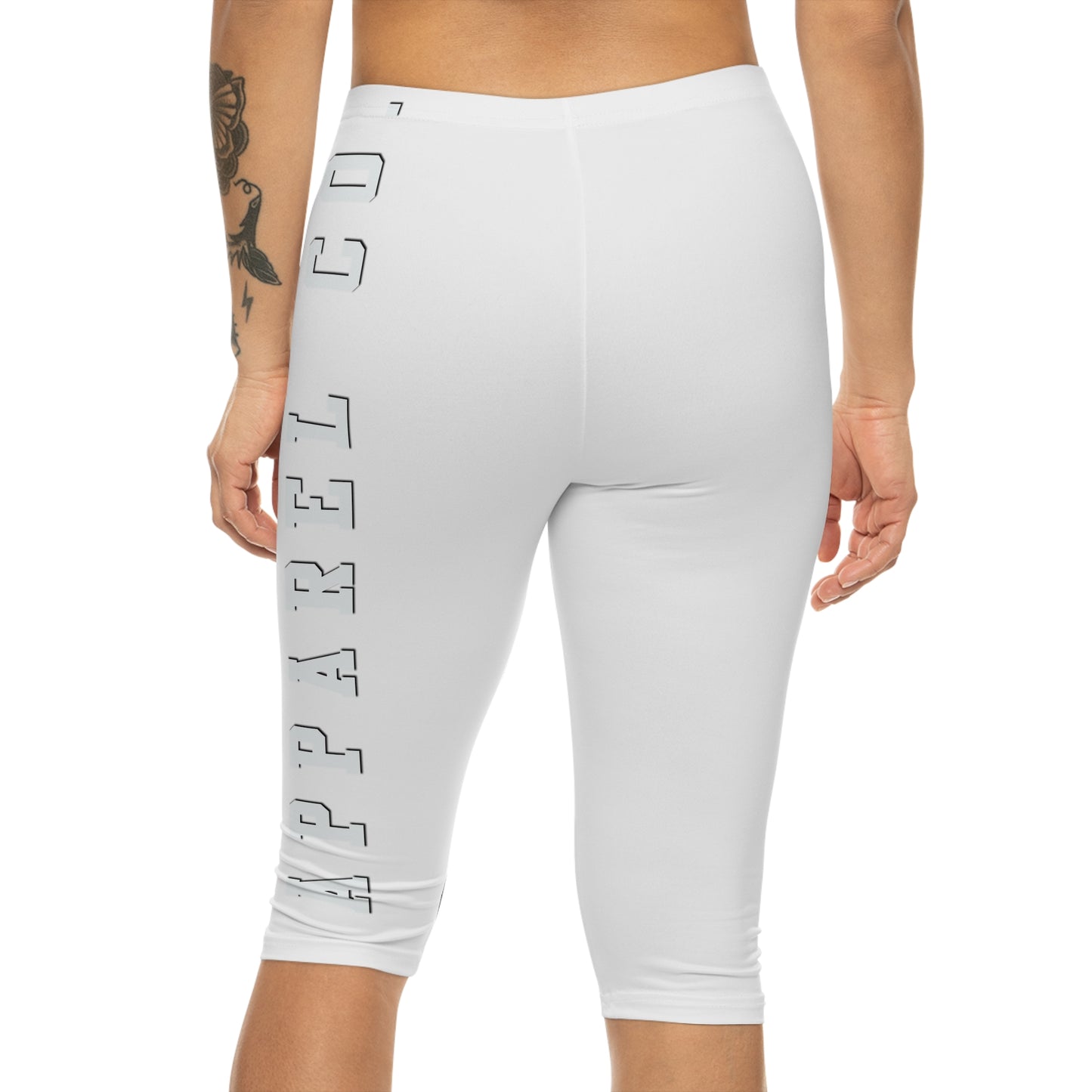 Capri Leggings — Vertical 'GAME ON' Minimalist Yoga Crop Pants
