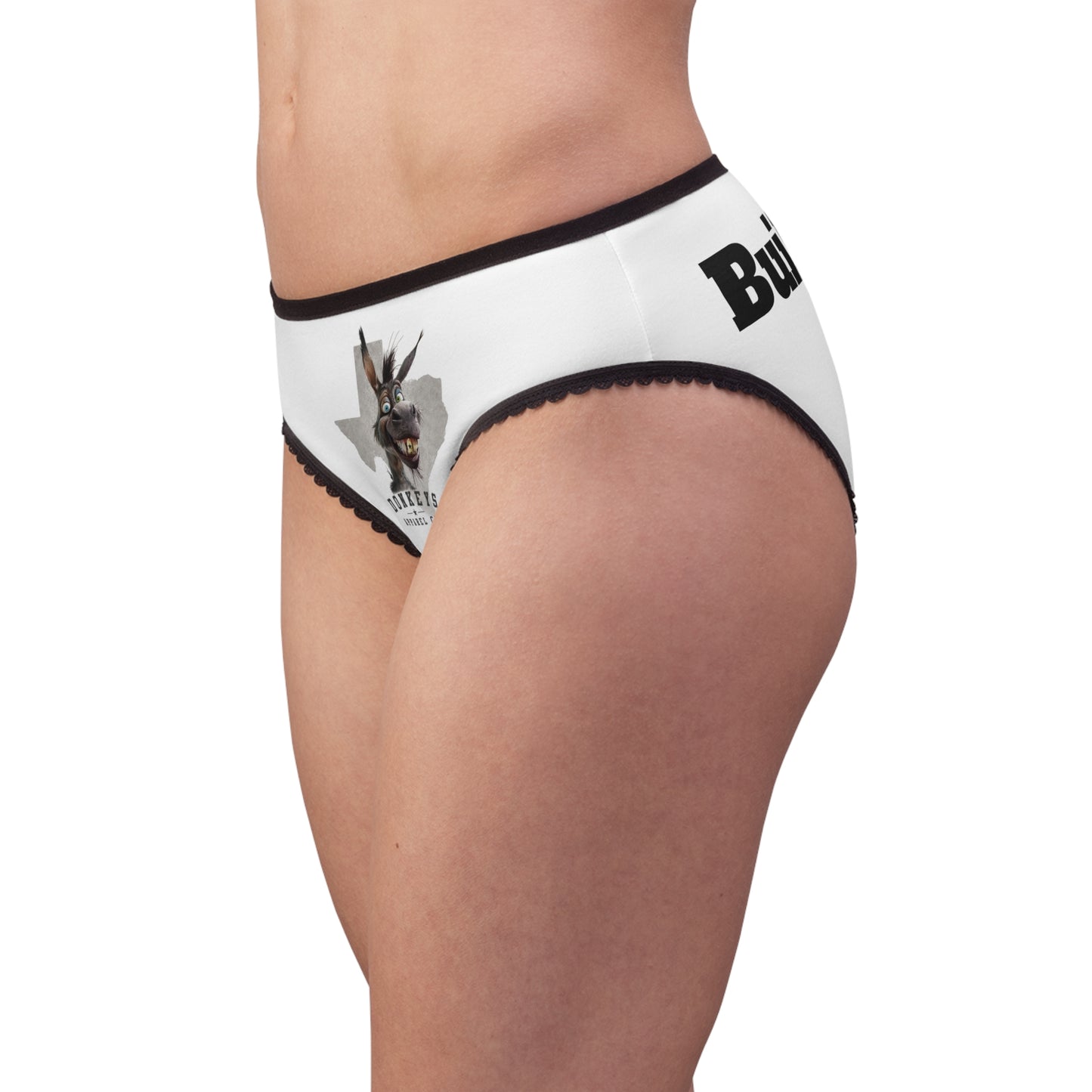 Donkeys Apparel Co. Women's Briefs — " Built Different" Vintage Logo Cotton-Look Bikini Panties