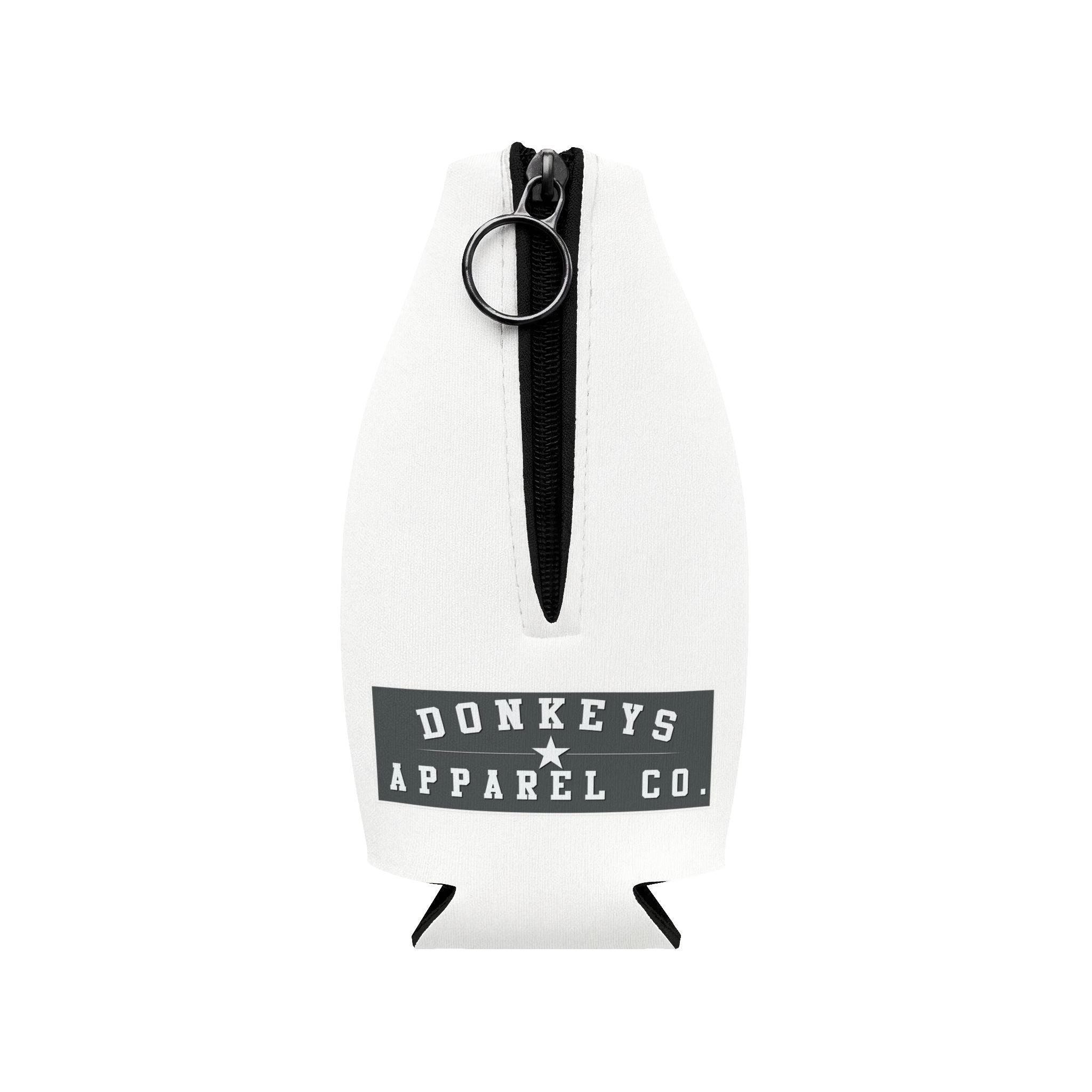 Donkeys Apparel Co. Zip-Up Bottle Cooler Sleeve — Funny Donkey Texas Drink Koozie