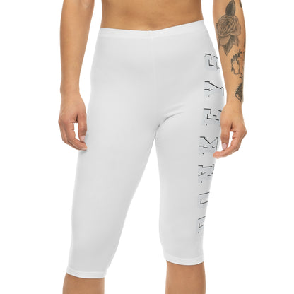 Capri Leggings — Vertical 'GAME ON' Minimalist Yoga Crop Pants