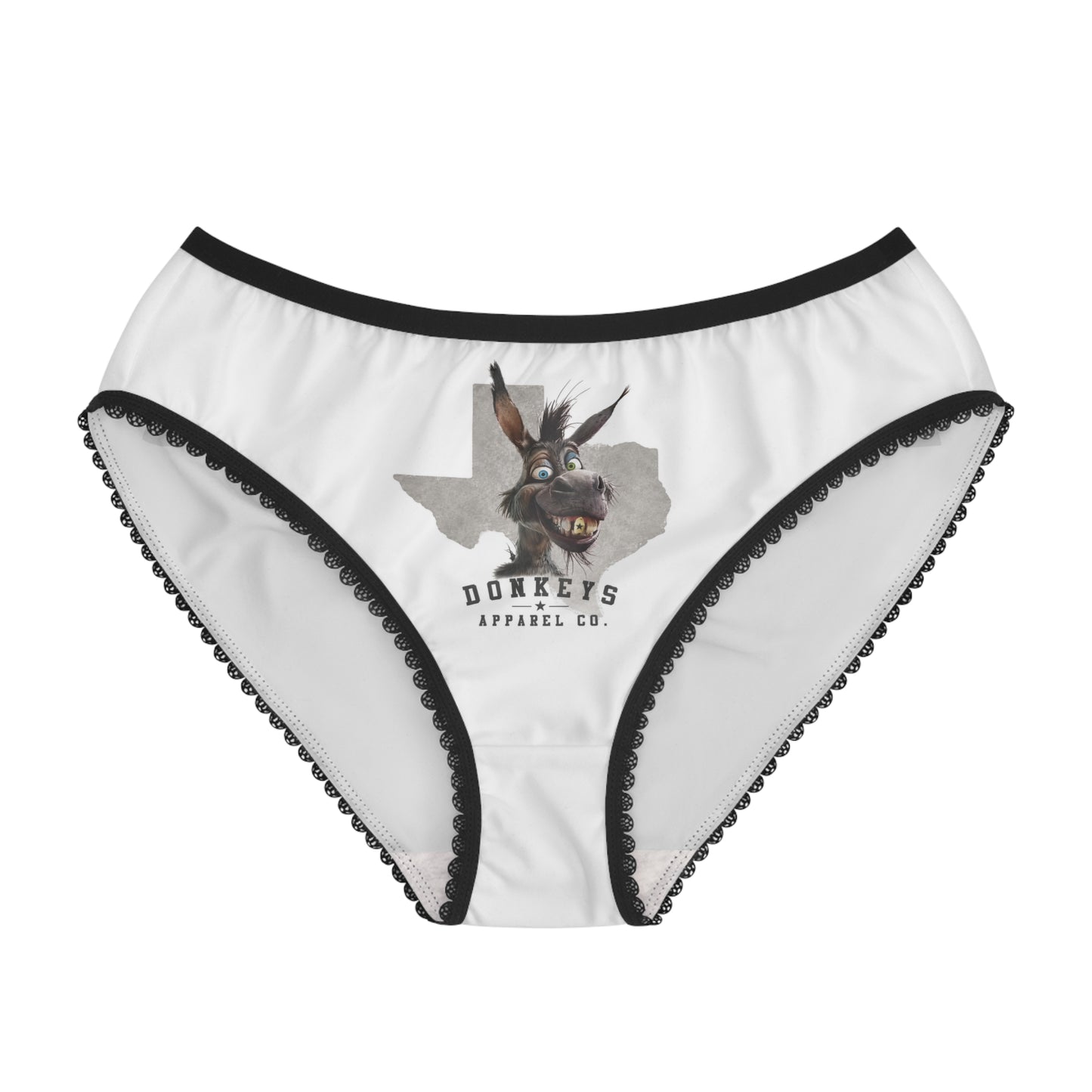 Donkeys Apparel Co. Women's Briefs —  " Built Different" Vintage Logo Cotton-Look Bikini Panties