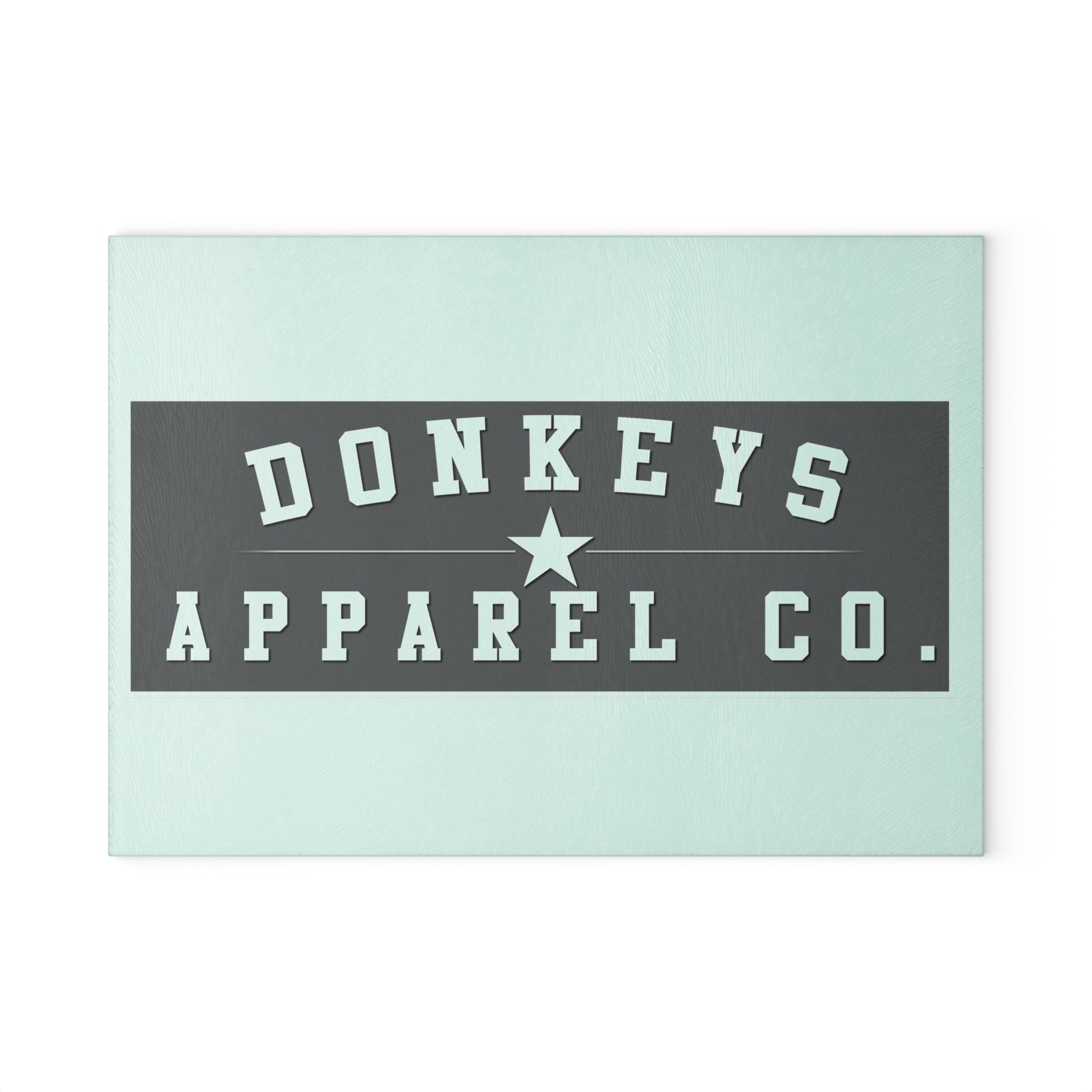 Glass Cutting Board - Donkeys Apparel Co. Retro Logo Tempered Glass Chopping Board