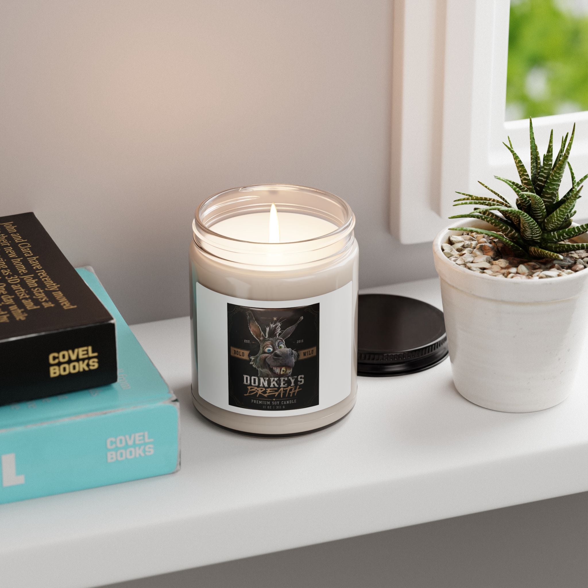 Donkey's Breath Scented Soy Candle — 9oz Novelty Animal Jar Candle