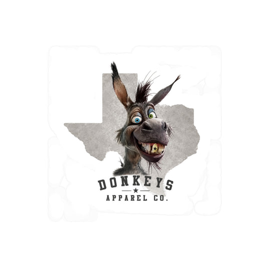 Donkeys Apparel Co. Funny Donkey Texas Kiss-Cut Vinyl Sticker