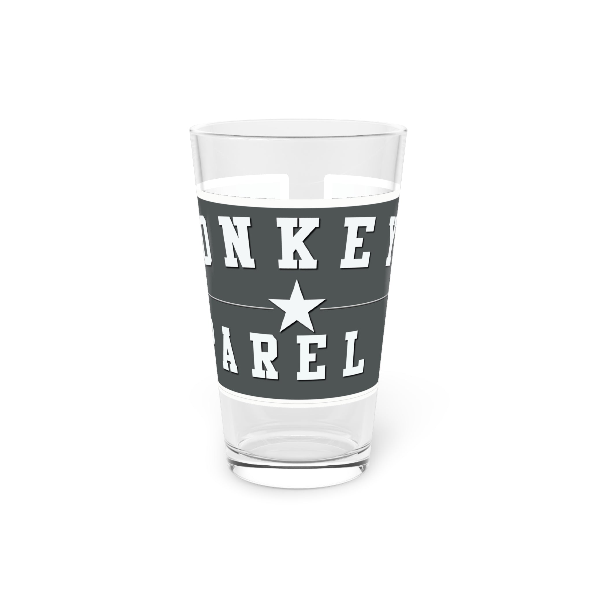 Donker Apparel Star Logo Pint Glass — 16oz Beer & Beverage Glass