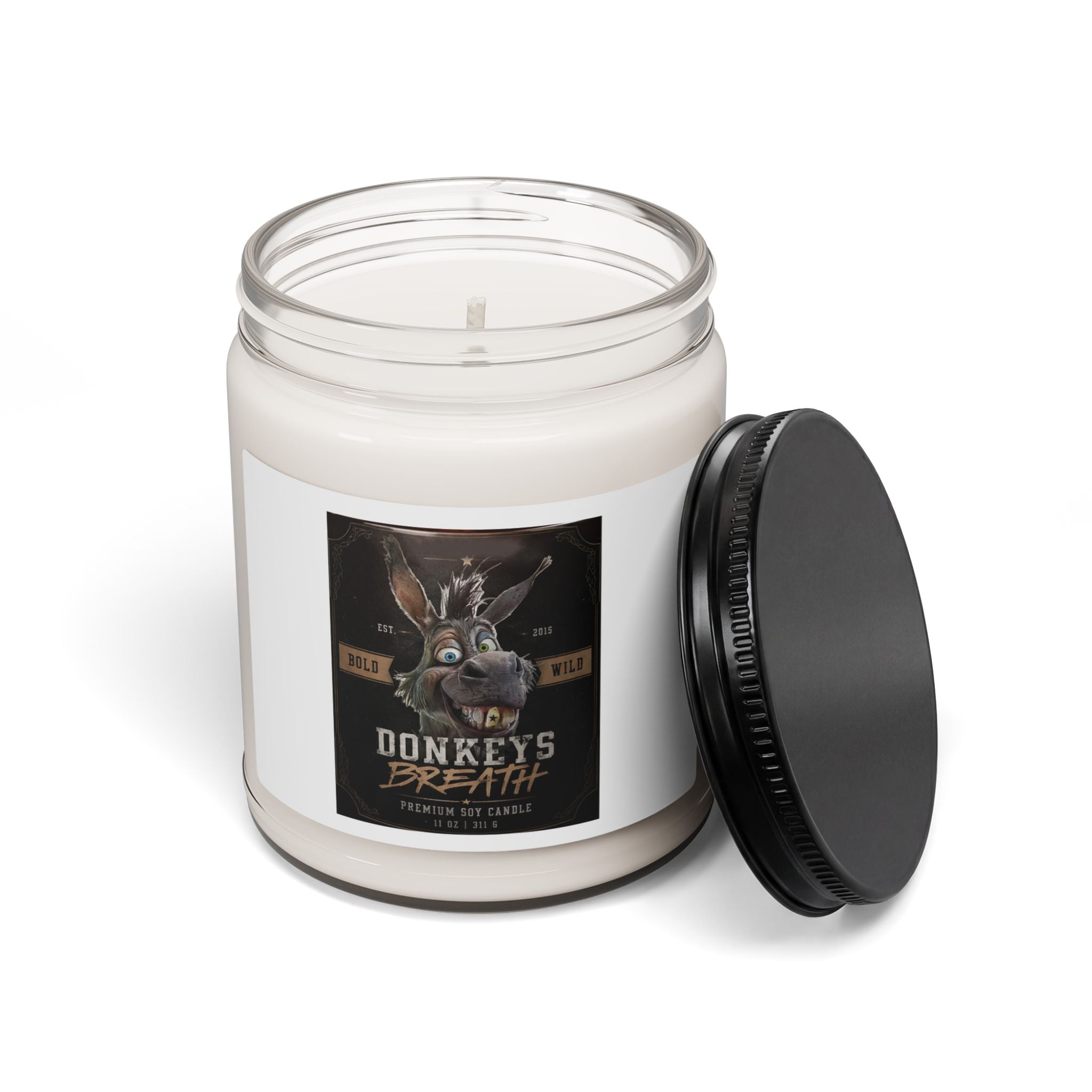 Donkey's Breath Scented Soy Candle — 9oz Novelty Animal Jar Candle
