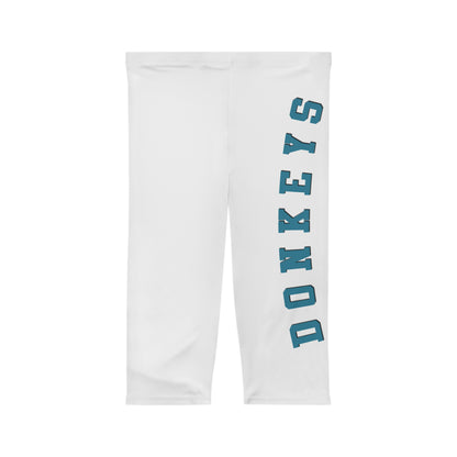 Capri Leggings - Side Script 'APPAREL CO.' & 'DONKEYS' Athletic Crop Leggings