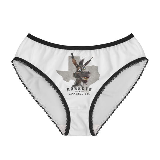 Women's Briefs — 'Hold On Tight' Donkey Graphic Cotton Bikini