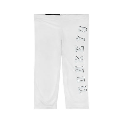 Capri Leggings — Vertical 'GAME ON' Minimalist Yoga Crop Pants