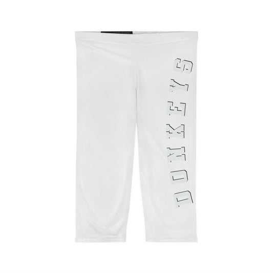 Capri Leggings — Vertical 'GAME ON' Minimalist Yoga Crop Pants
