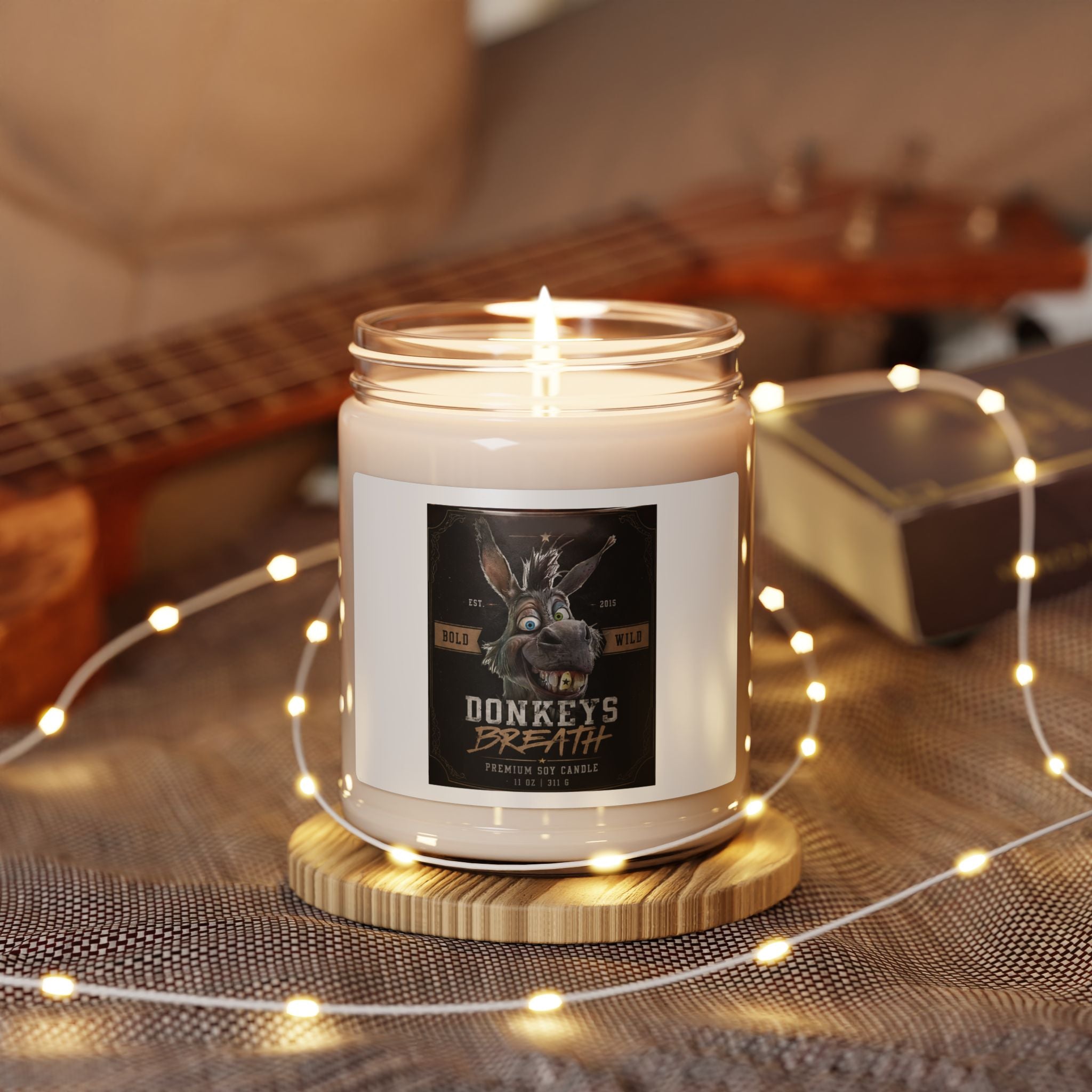Donkey's Breath Scented Soy Candle — 9oz Novelty Animal Jar Candle