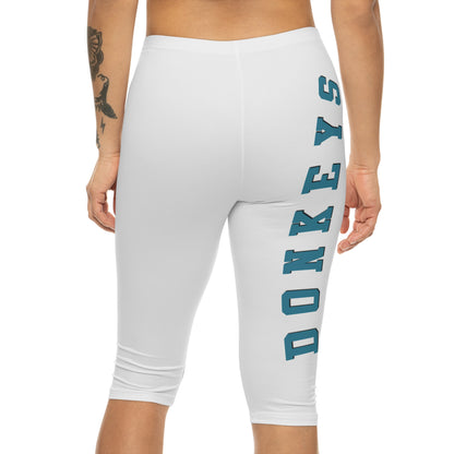 Capri Leggings - Side Script 'APPAREL CO.' & 'DONKEYS' Athletic Crop Leggings