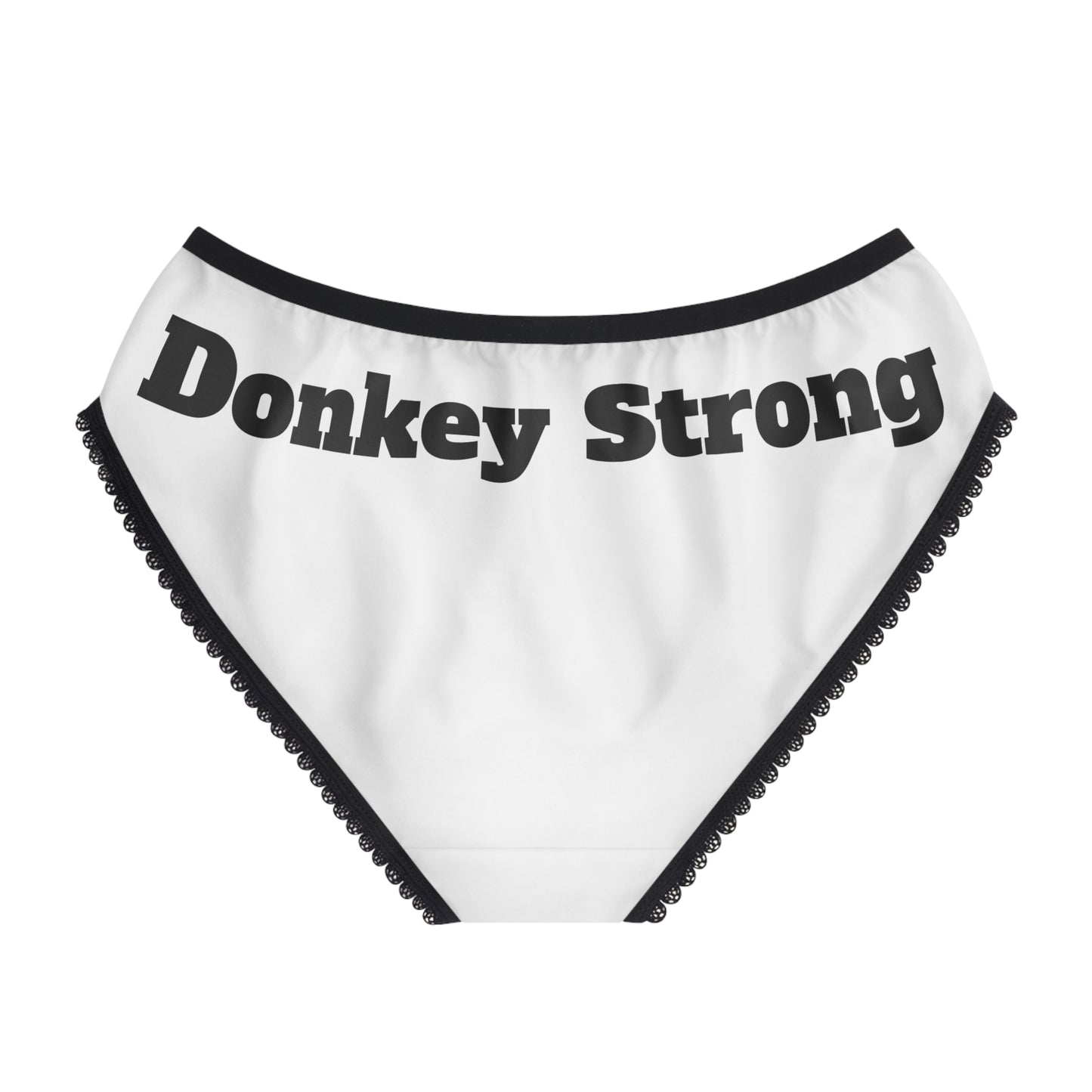 Donkeys Apparel Co. Women's Briefs — " Donkey Strong" Vintage Logo Cotton-Look Bikini Panties