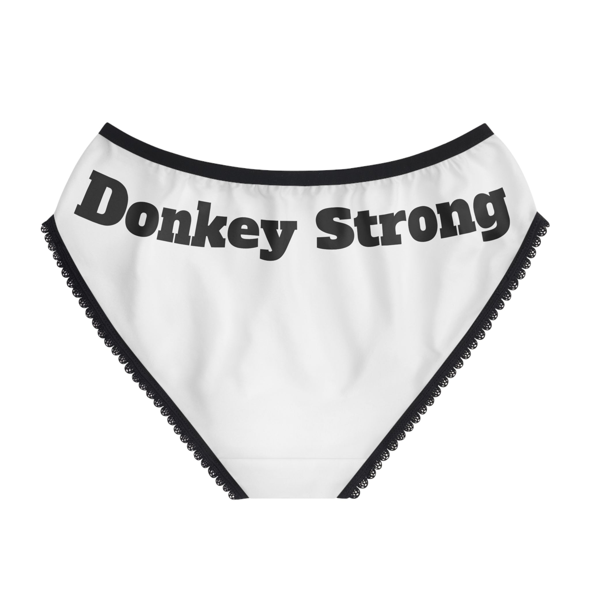 Donkeys Apparel Co. Women's Briefs — " Donkey Strong" Vintage Logo Cotton-Look Bikini Panties